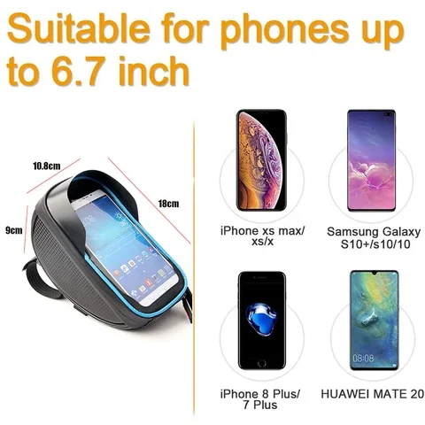 Велосипедная сумка на переднюю раму для телефона водонепроницаемый