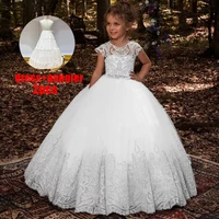 teenager white bridesmaid dress for girls elegant kids girl lace princess party dress first communion evening wedding vestidos