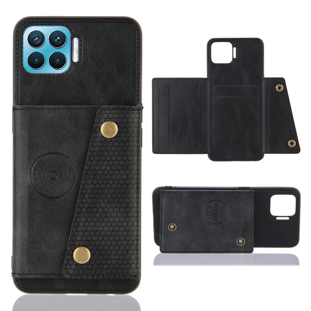 

Чехол-накладка для OPPO Reno4 F, кожаный, с подставкой