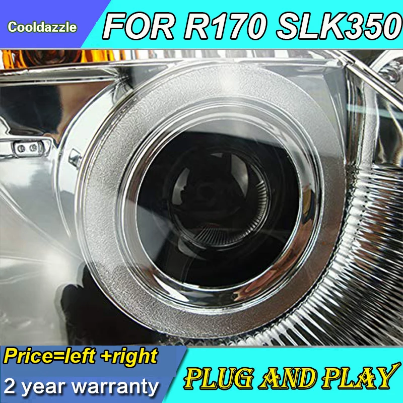 2 шт R170 SLK200 SLK230 SLK350 фара для Mercedes-Benz передняя лампа 1996-2004 хром цвет