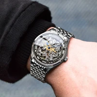 original agelocer automatic skeleton mens watches top brand fashion 316l steel relojes hombre clock mechanical watches mens