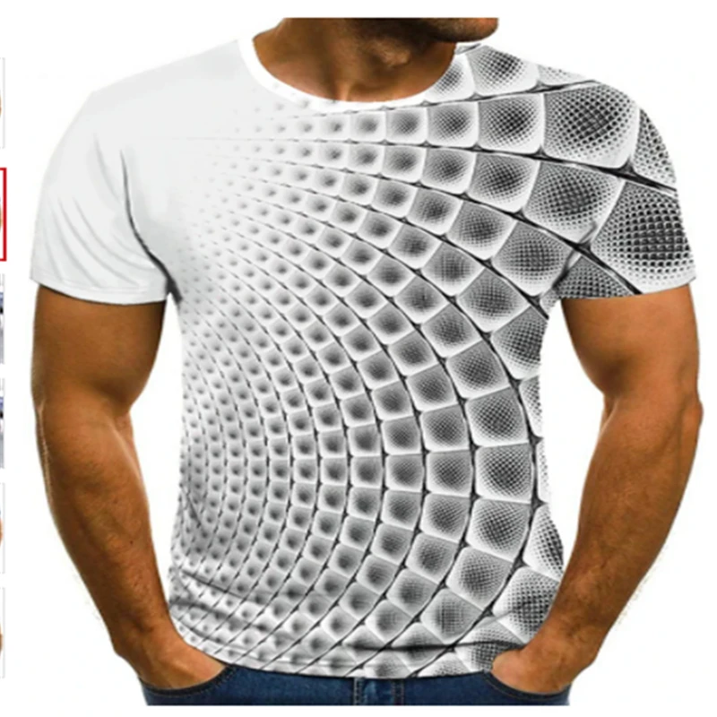 

2020 new three-dimensional graphic T-shirt men's casual top fun 3D men's T-shirt summer round neck