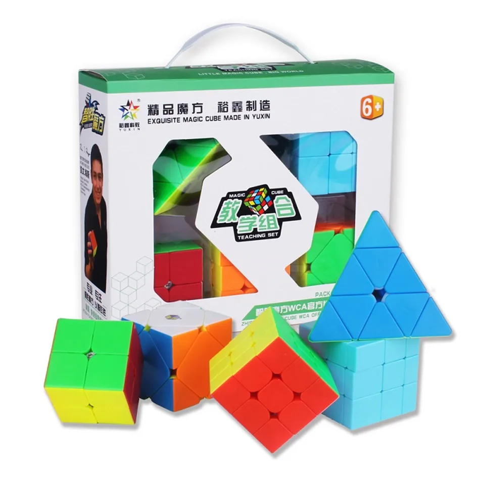

Yuxin Cube Set 2x2 3x3 4x4 5x5 Skew Pyramid Megaminx Stickerless Magic Cube Set Cubo Magico Puzzle Toy For Children Gift Toy
