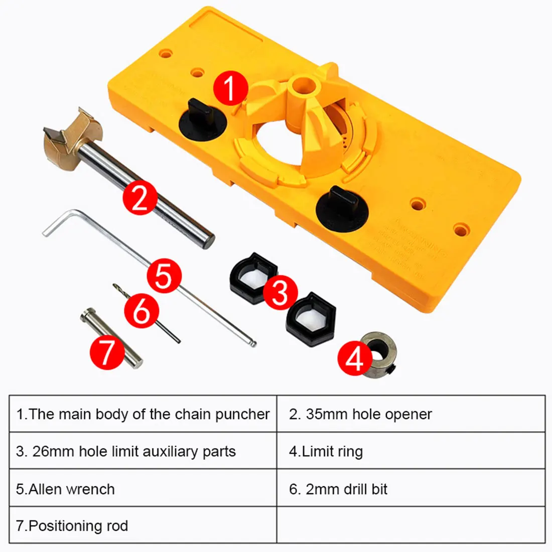 

7pcs Hinge Locator Hinge Hole Opener Woodworking Hole Opener Door Woodworking Hole Opener Woodworking DIY Tools Hole Punch Wood