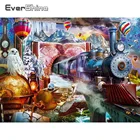 Алмазная вышивка EverShine, поезд, крест, ститчи, алмазная живопись, полноразмерная картина с пейзажем, искусство, украшение для дома с совой