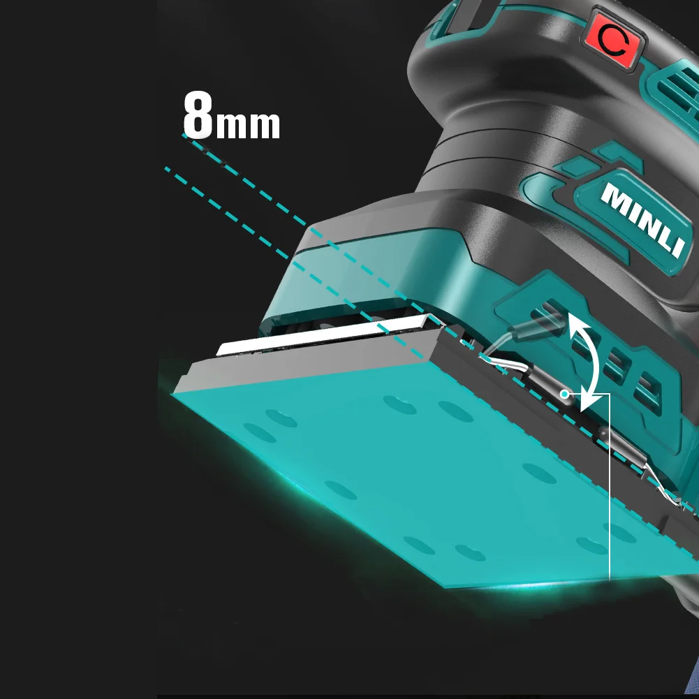 Cordless Random Orbit Sander Professional Lithium-Ion Polishing Machine for Makita 18V Battery Brushless Speed Control No Batter |