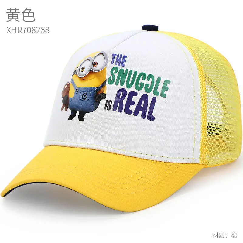 Детские шапки с миньонами летние тонкие детские бейсбольные шляпы от солнца для