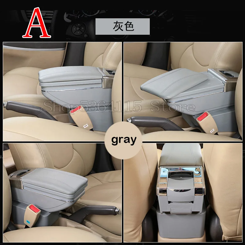 A gray For KIA Rio 4 Rio X-line Armrest Box Central Store Content Box Cup Holder Ashtray Interior Car-styling Accessories - Название цвета: A gray
