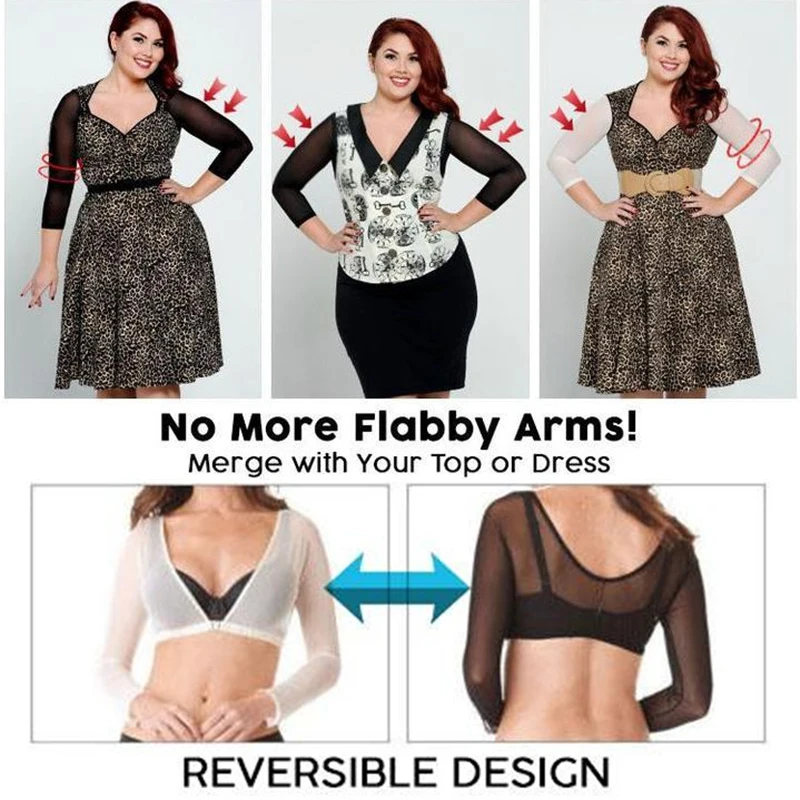 

Women Bottoming Sleeve Cover Stylish Mesh Top Front Button Long Sleeve T-shirt Black White Sleeves Slimming Arm Cover Shoulder