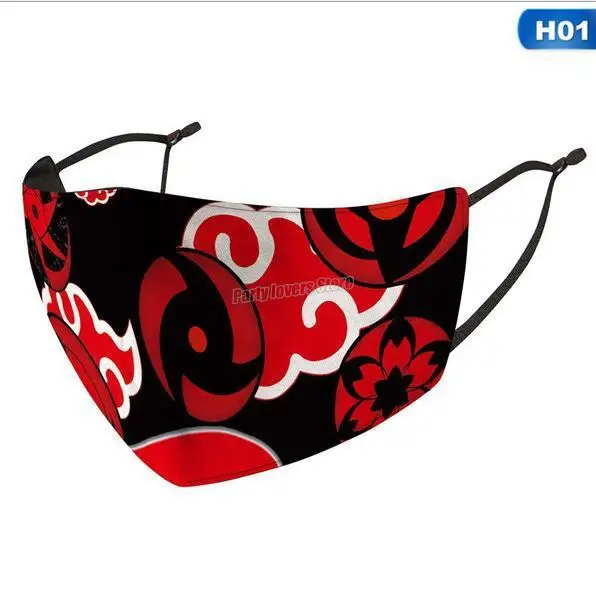 Маска для рта Наруто классный шелк хлопок многоразовая Пылезащитная