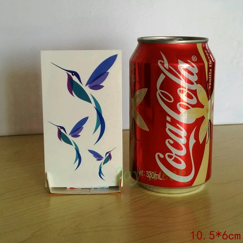 Водонепроницаемая Временная тату наклейка синяя летучая птица Kingfisher Hummingbird tatto s