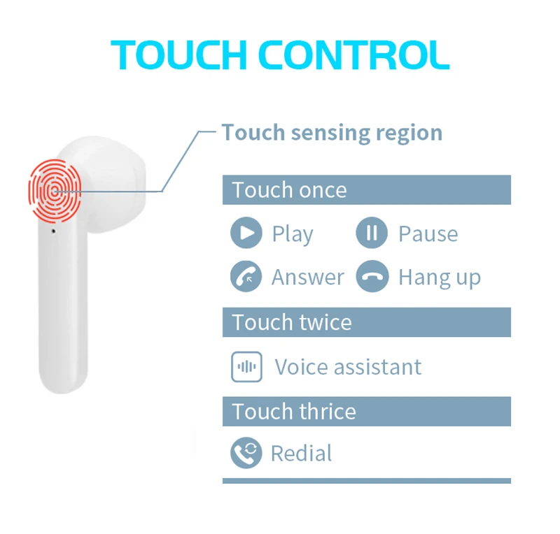 Беспроводные наушники Karabale Ture Tws Bluetooth 5 0 8D стерео супер бас PK T3 T10C i1000 i2000 i10000