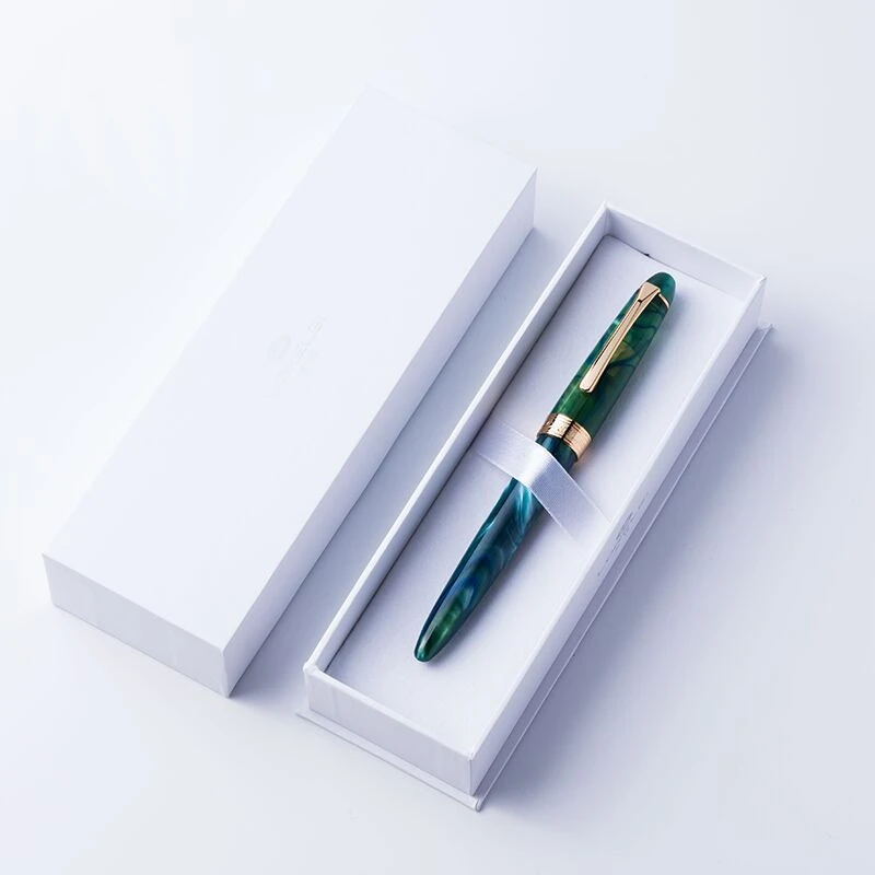 Новинка, цветная перьевая ручка LORELEI из смолы с золотым зажимом, Тонкое Перо 0,5 мм, коробка для ручек, офисные принадлежности, подарок