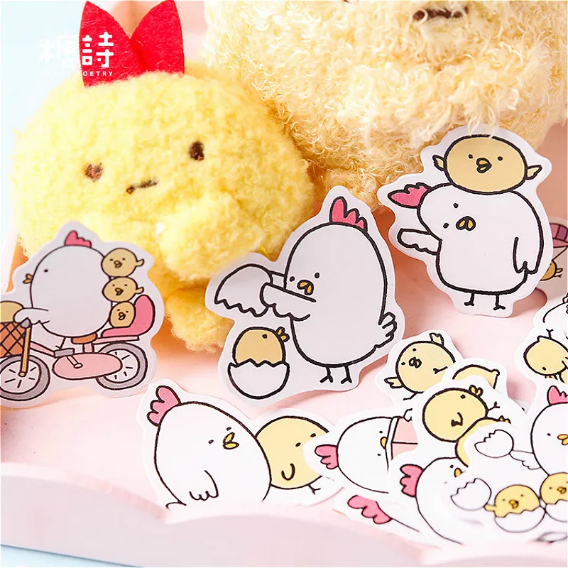 40 шт./лот Мультяшные круглые наклейки с курицей для сноуборда ноутбука чемодана