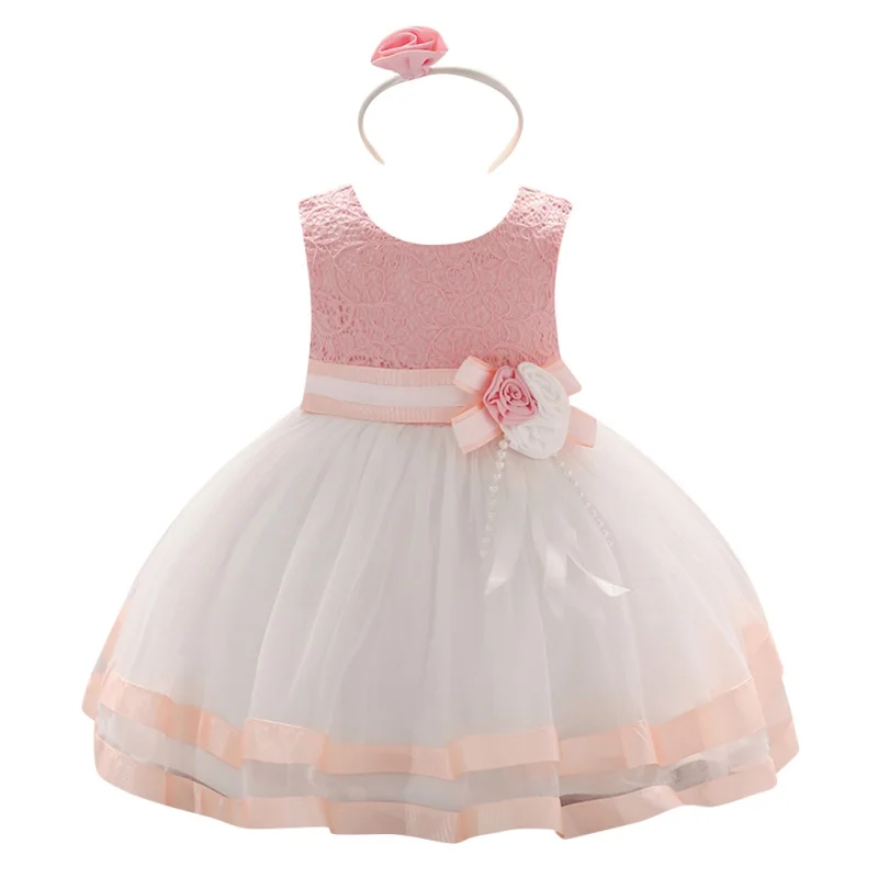 

BB- Kids Dress Princess Skirt Sweet Beauty Child Bud Silk Screen Tutu Cute Three-Dimensional Flower Pearl Girl Mesh Skirts