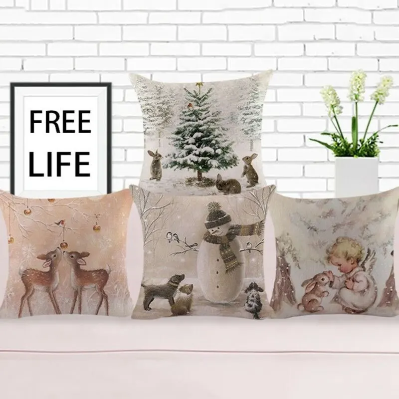 Наволочки с рождественским оленем домашние подарки для кровати собака кролик