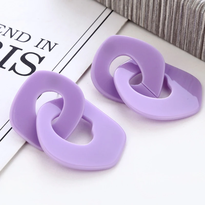 Серьги женские двойные круглые из акрила нержавеющей стали|Серьги-подвески| |