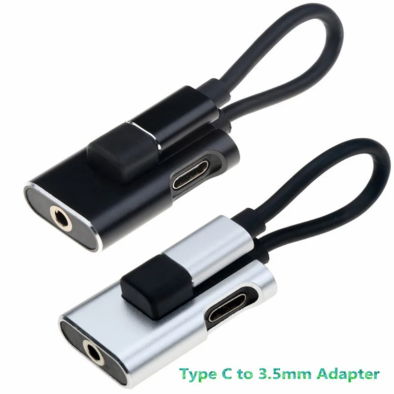 2 in 1 USB 3.1 Type C to 3.5mm Audio Type-C Aux Jack Adapter cable Data Transmission Converter |