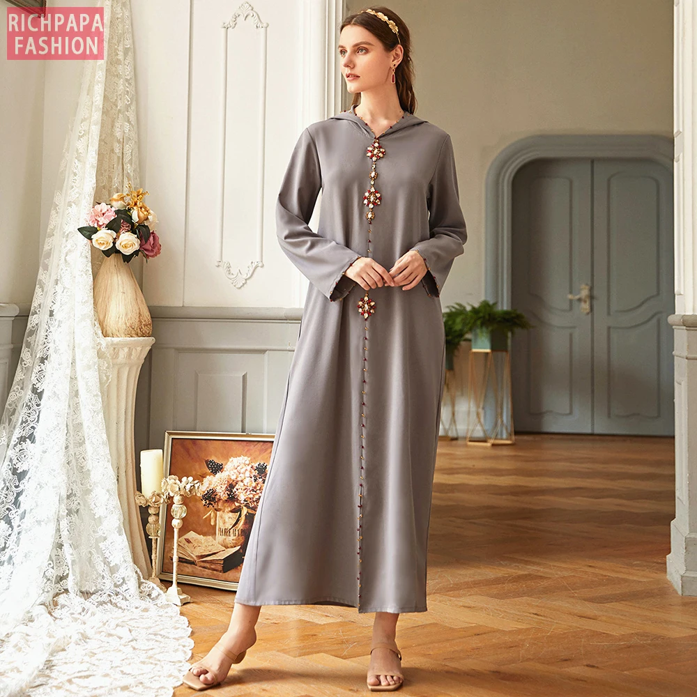 Eid Mubarak Кафтан Дубай Abaya Турция мусульманский хиджаб платье ислам одежда мужские