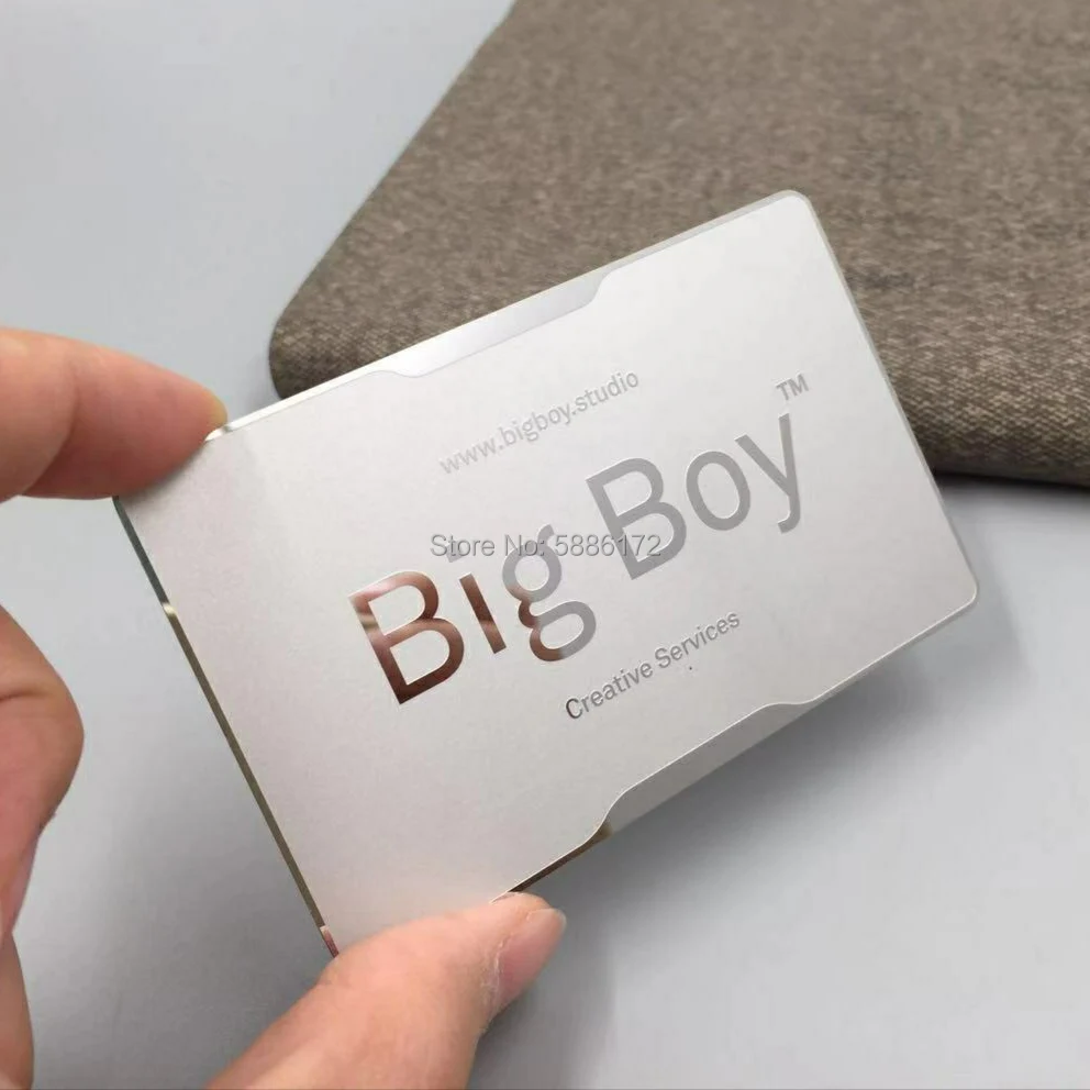 

Пользовательская зеркальная готовая металлическая карточка с гравировкой, зеркало из нержавеющей стали/Полированная Металлическая визит...