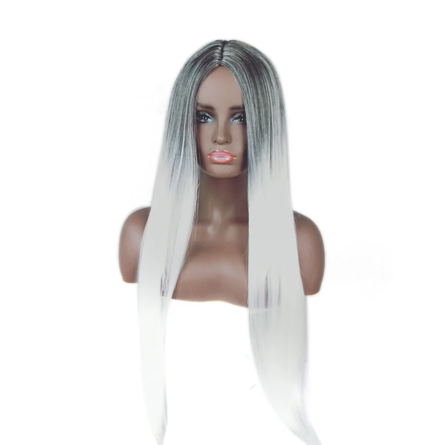 Красота на линии прямые синтетические волосы парики Omber цвет термостойкие