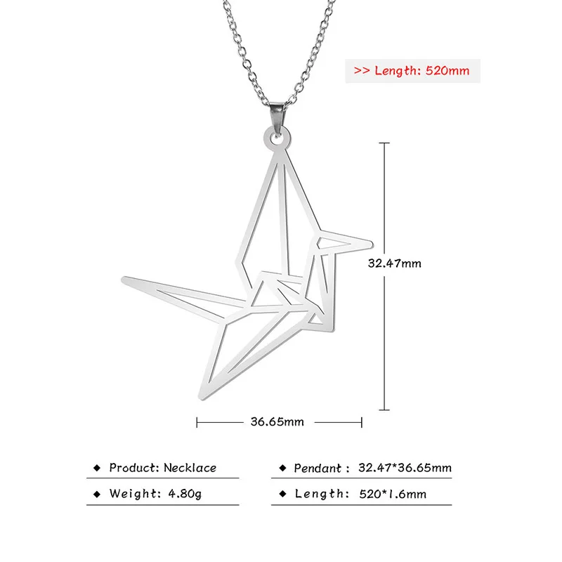 Женская подвеска-Журавль из нержавеющей стали 316L | Украшения и аксессуары
