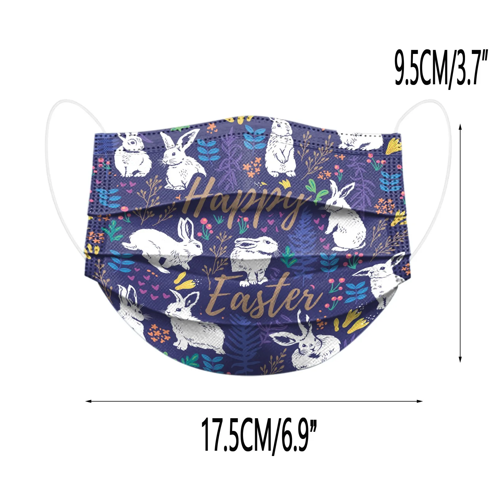 

50pcs Adult Unisex Masks Easter Day Disposable Face Mask 3 Ply Earloop Cartoon Printing Anti-pm2.5 Dustproof Mouth Masks