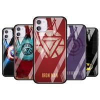 marvel superhero logo tempered glass cover for apple iphone 12 mini 11 pro xs max xr x 8 7 6s 6 plus phone case coque