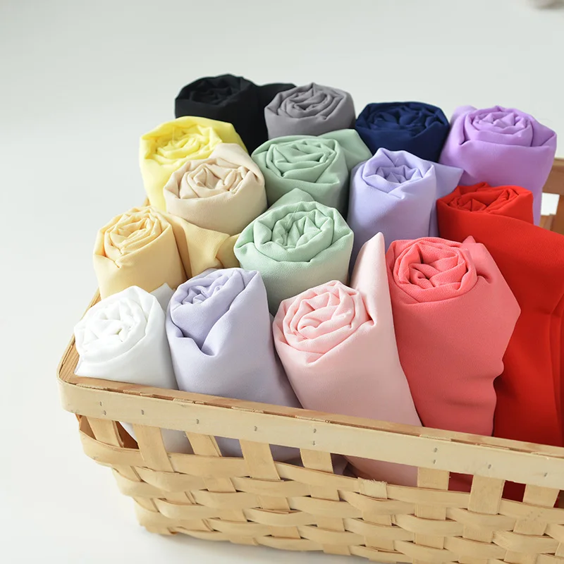 Шифоновая юбка с жемчужинами однотонная летняя 150x50 см одежда на подкладке из