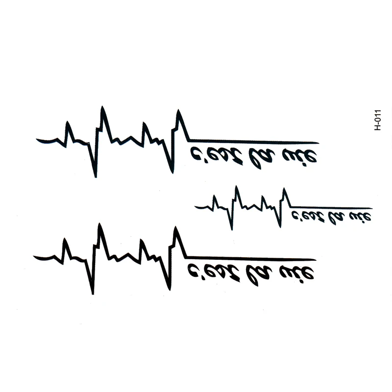 Временные татуировки с ЭКГ наклейки надписью Love узор водостойкая бумага для боди