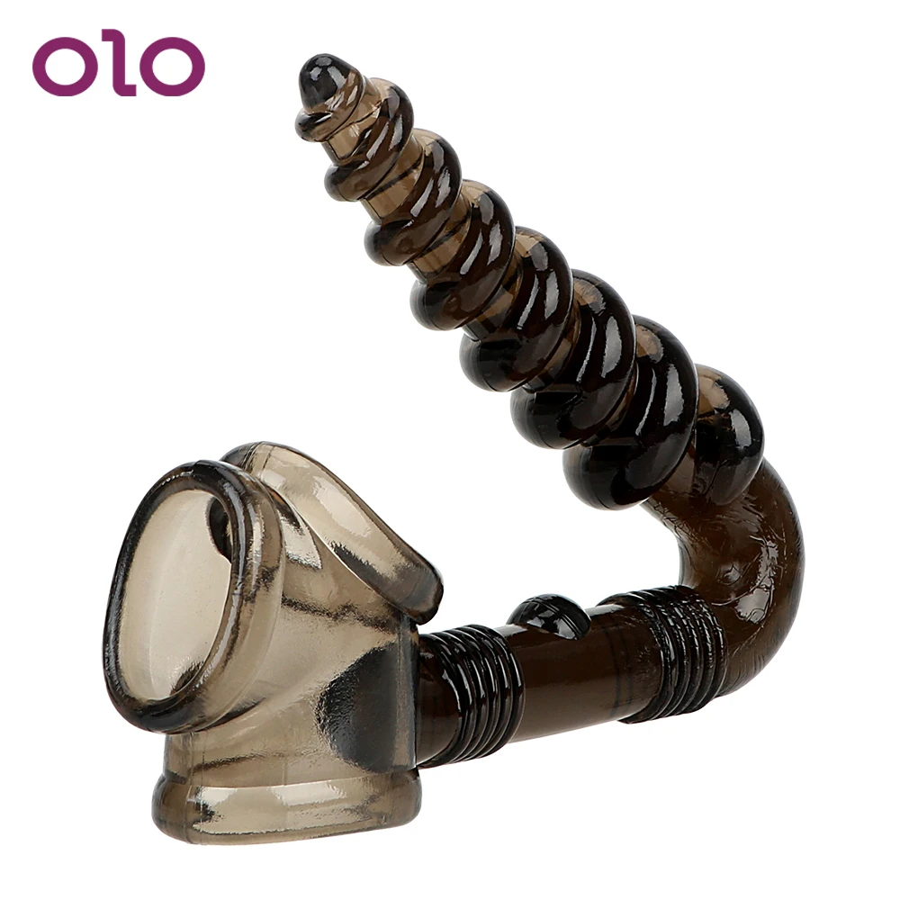 Анальная пробка OLO силиконовая кольцо на член для массажа простаты стимулятор