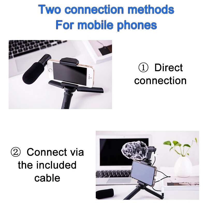 MAMEN Vlog видео Запись микрофон с функцией мониторинга в реальном времени