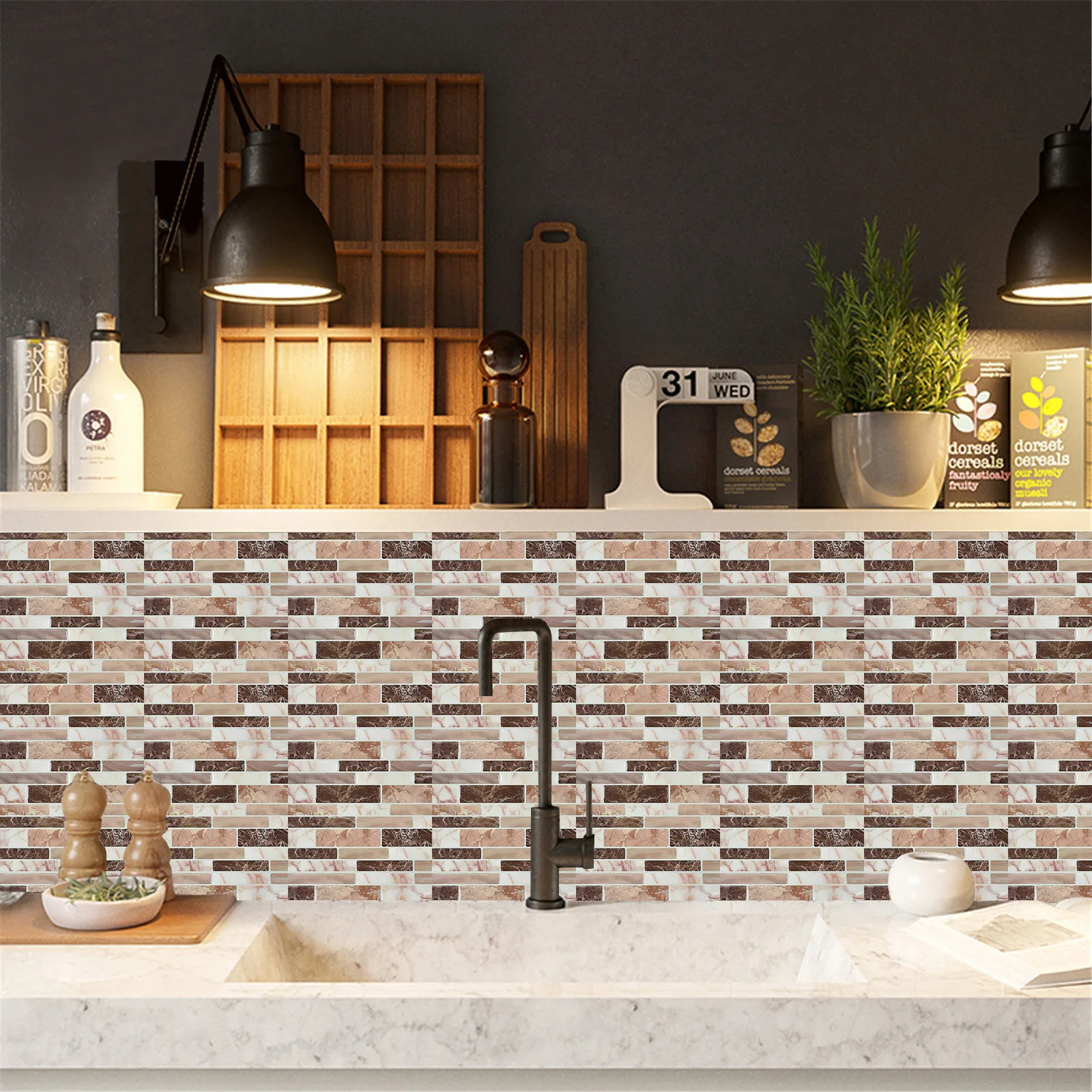 10 шт./компл. самоклеящиеся плитки 3d печатные наклейки кухня ванная комната