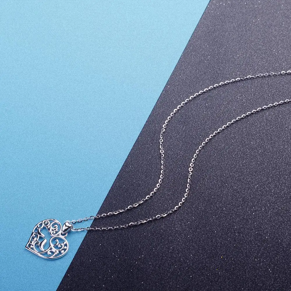 Женское Ожерелье с кулоном в виде сердца из серебра 100% пробы|real 925|f pendant925 sterling silver