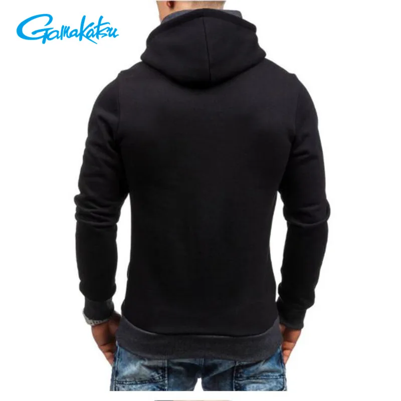 

2021 Gamakatsu Men's Outdoor Thickened Hooded Warm Fishing Jacket Sports Riding Diagonal Zipper Windproof Fishing Jacket