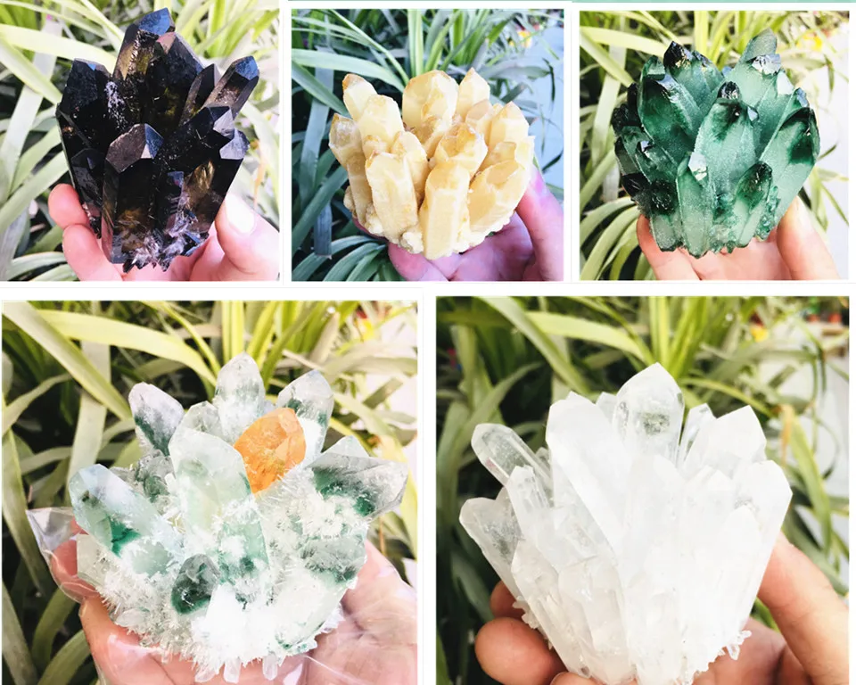 

Rare Beatiful natural tea color Tibetan Ghost phantom Quartz Crystal Cluster Specimen