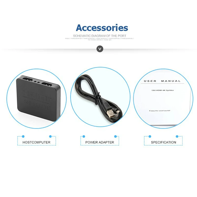 Переключатель Full HD 1080p 4K HDMI сплиттер переключатель 1X2 усилитель 1 в 2 выхода