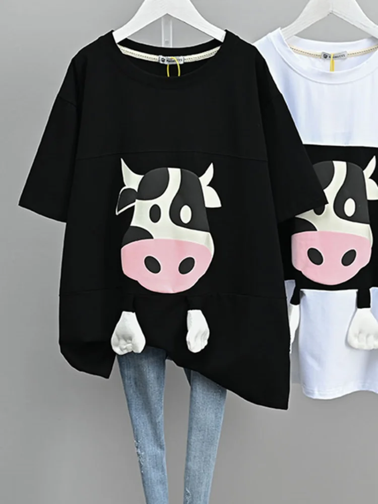 

Summer Clothes for Women Short Sleeve Harajuku O-neck Woman Clothes Oversized T-shirt T Shirt FY001