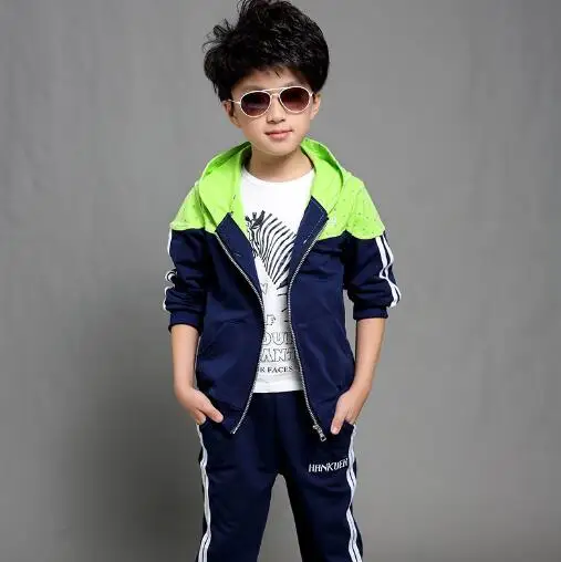 Boys Tracksuit Clothes set Kids Spring/Autumn Hooded Sport Suit Children School Boy Clothing Sets 4 6 8 10 12 14 Years | Детская одежда