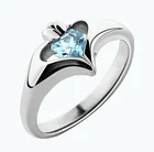 2021 трендовые простые женские кольца с инкрустированным голубым сердцем цирконом, Женские Ювелирные изделия, бижутерия для женщин