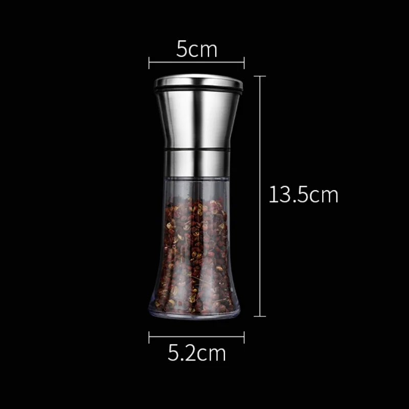 

7X7X20CM Pepper Grinder ABS Stainless Steel Trumpet Mill Grinders Household Seasoning Storage Bottle Kitchen Gadget Sets