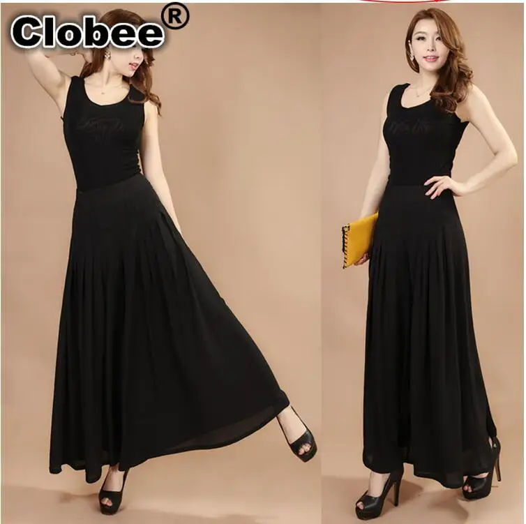 2019 летние широкие брюки женские богемные шаровары юбка Формальные Mori ol прямые