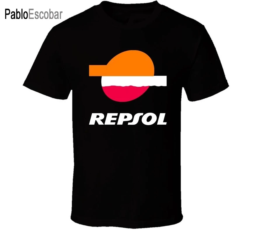 

male tee-shirt New Repsol Logo Shirt Black White Tshirt Men'S Free Shipping For Youth Middle-Age The Elder Tee Shirt