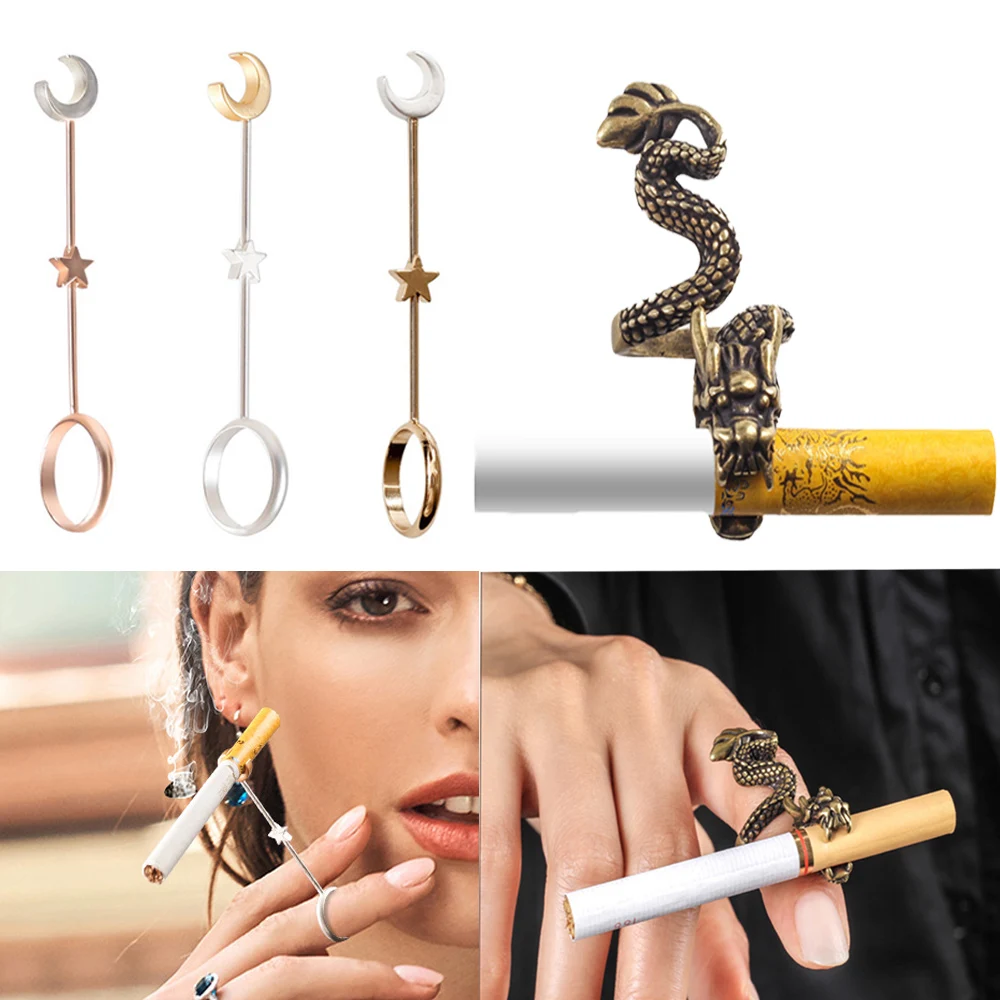 Cigarette Holder Finger Hand Rack Clip Gadget For Women Men Cigarettes Smoking Accessories Smoker Ring Gift Boyfriend | Дом и сад