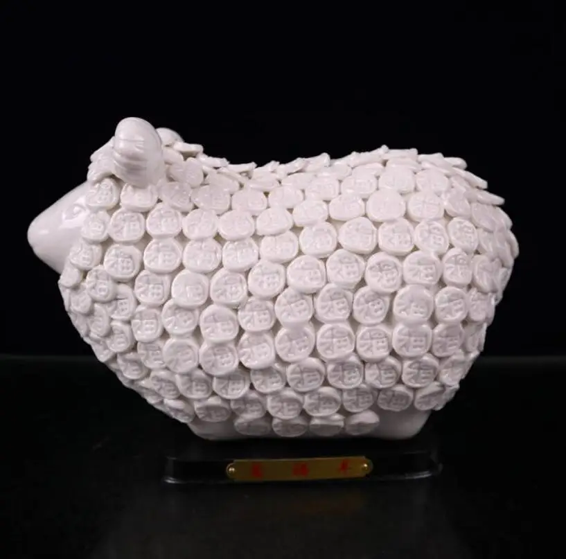 

China White glaze ceramic sheep wealth crafts statue