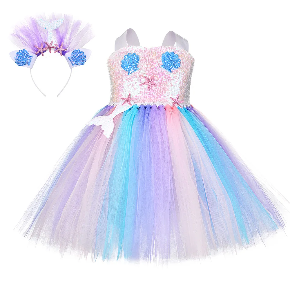 

Costume Stage Halloween Costumes Suit Cosplay Children's Customization Photographic Mermaid Dress Tutu Skirt Customizable