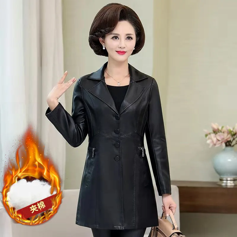 Jacket Women Clothes PU 2020 Spring Autumn Plus Size Faux Leather Coat Windbreaker Veste Femme 1915--1212 KJ