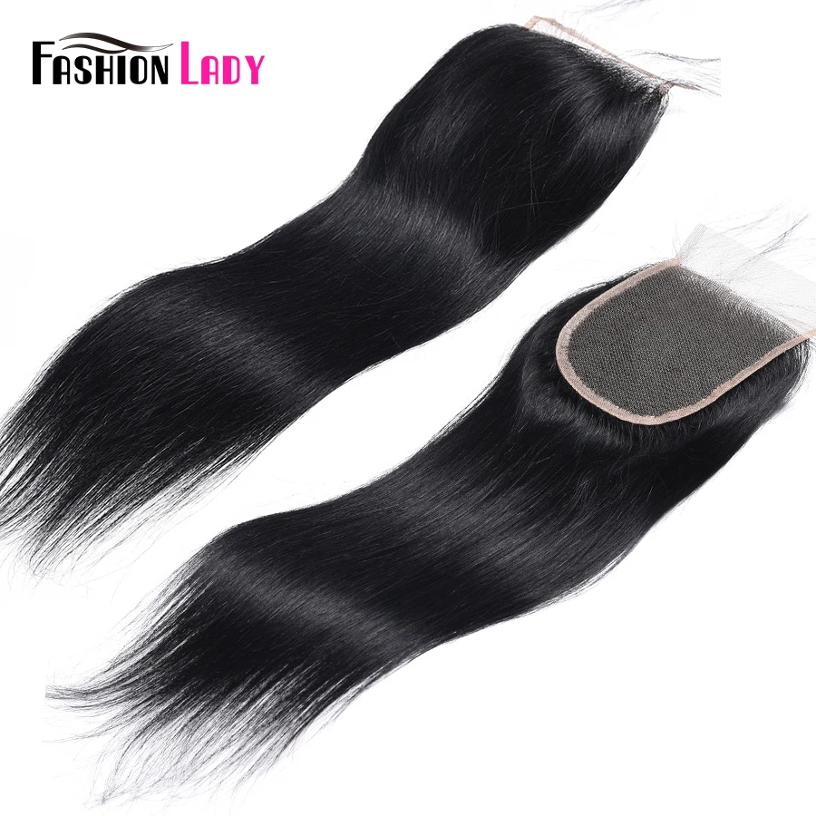 

Fashion Lady Pre-Colored Jet Black Bundles With Closure 3Pcs With Closure Brazilian Straight Human Hair Weave Non-Remy