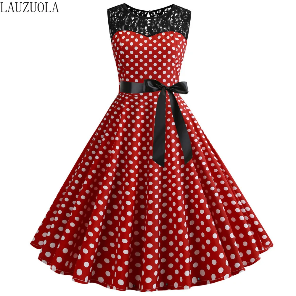 Женское винтажное платье в горошек белое кружевное стиле пэчворк без рукавов с