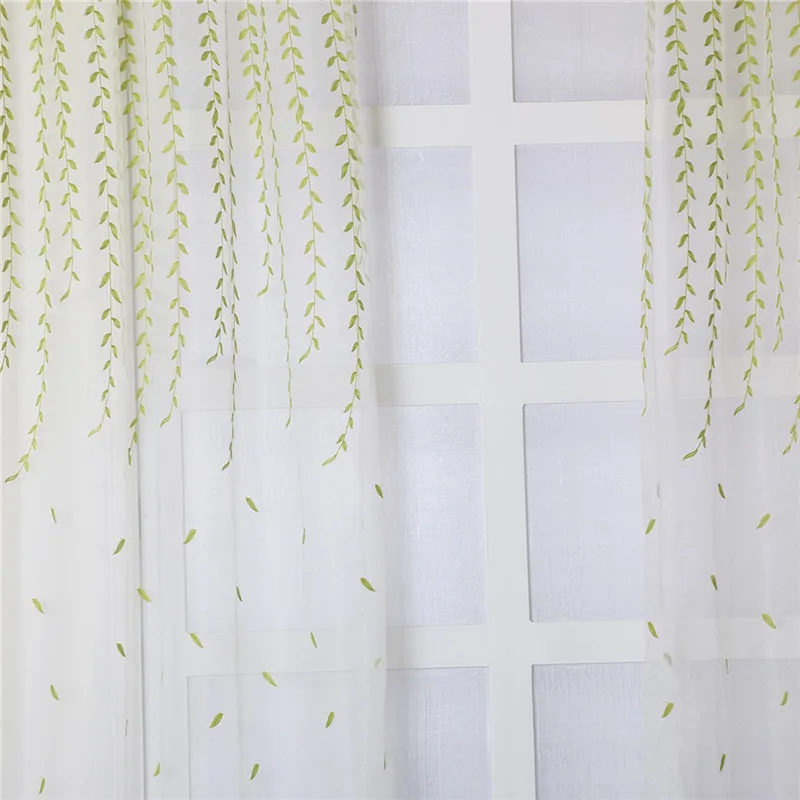 Маленькие Прозрачные тюлевые шторы из вуали с принтом свежих цветов для гостиной